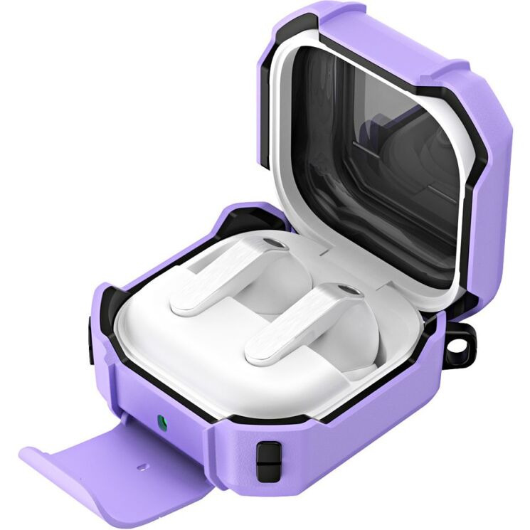 Защитный чехол Deexe Orbit Shield для Samsung Galaxy Buds 4 / Buds 4 Pro - Black / Purple: фото 2 из 8