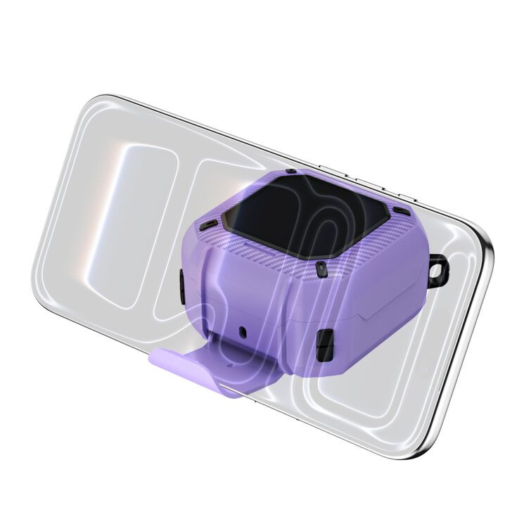 Защитный чехол Deexe Orbit Shield для Samsung Galaxy Buds 4 / Buds 4 Pro - Black / Purple: фото 3 из 8
