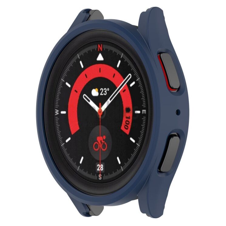 Захисний чохол Deexe Protective Frame для Samsung Galaxy Watch 5 Pro (45mm) - Midnight Blue: фото 1 з 8
