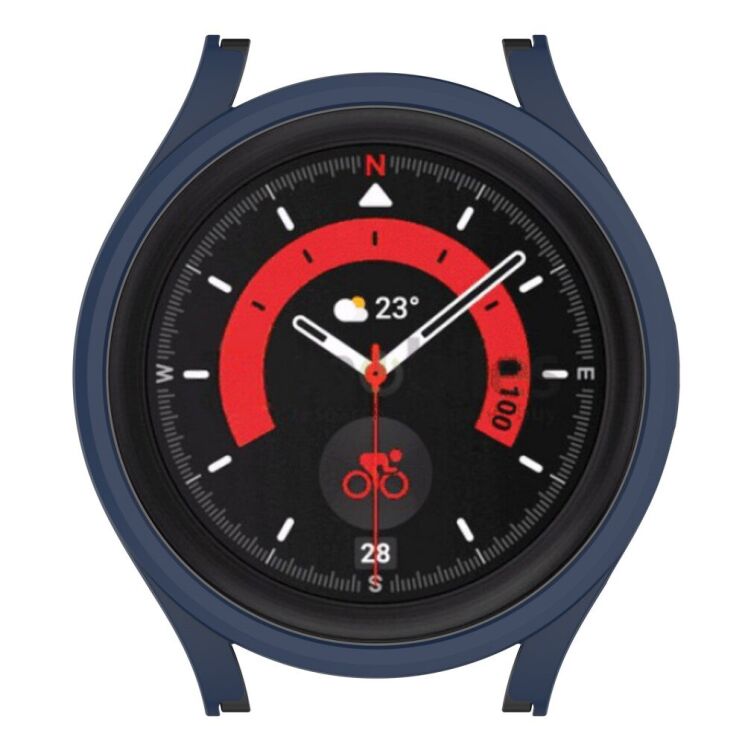 Захисний чохол Deexe Protective Frame для Samsung Galaxy Watch 5 Pro (45mm) - Midnight Blue: фото 5 з 8