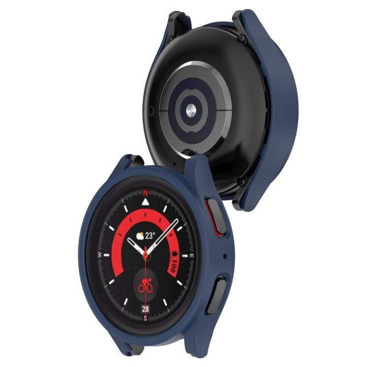 Захисний чохол Deexe Protective Frame для Samsung Galaxy Watch 5 Pro (45mm) - Midnight Blue: фото 7 з 8