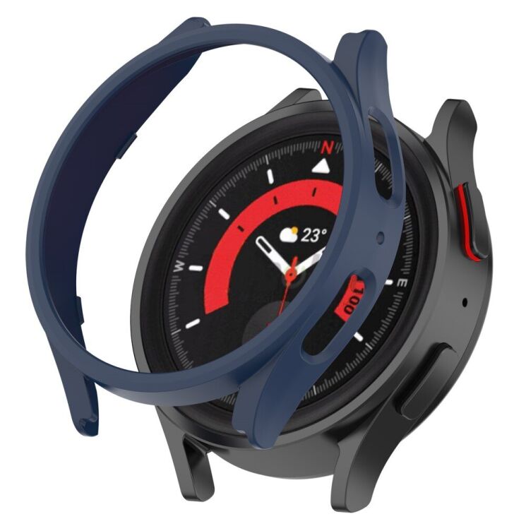 Захисний чохол Deexe Protective Frame для Samsung Galaxy Watch 5 Pro (45mm) - Midnight Blue: фото 2 з 8