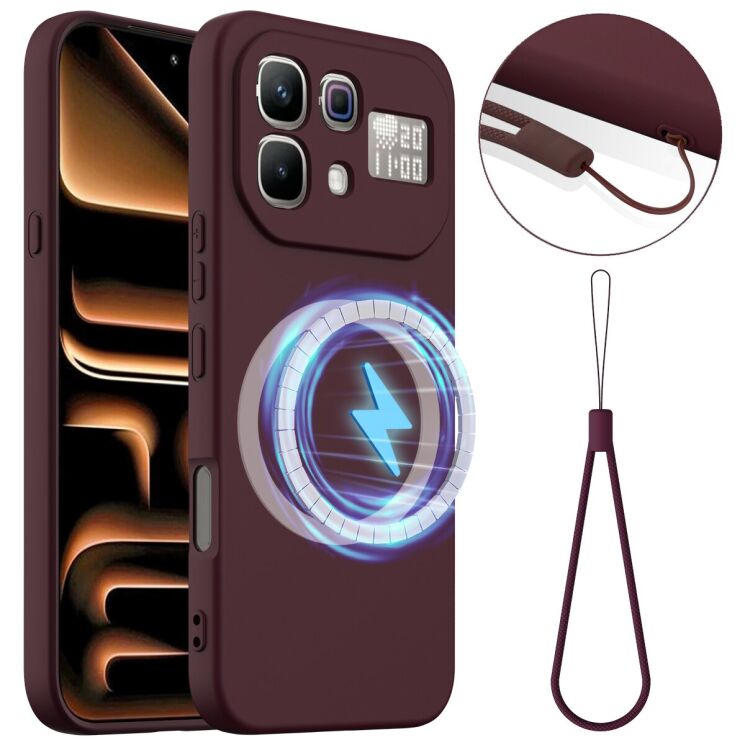 Защитный чехол Deexe Silicone Case with MagSafe для Infinix Note 60 Pro / Note 60 - Wine Red: фото 1 из 9