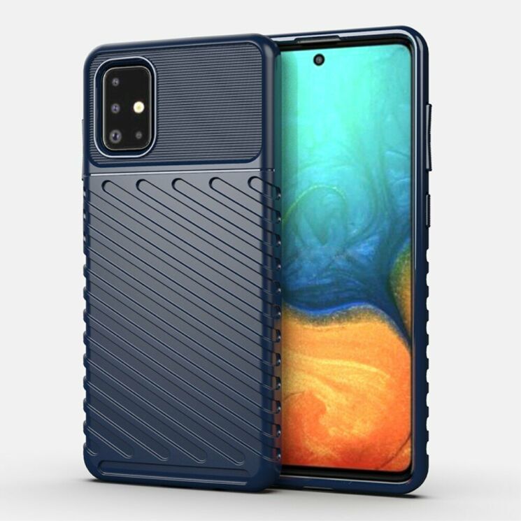 Защитный чехол Deexe Thunder Series для Samsung Galaxy A71 - Blue: фото 1 из 12