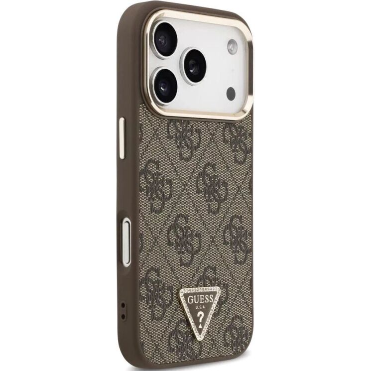 Захисний чохол Guess 4G Triangle Logo MagSafe для iPhone 18 Pro / 17 Pro (GUHMP18LP4GTDGMW) - Brown: фото 3 з 7