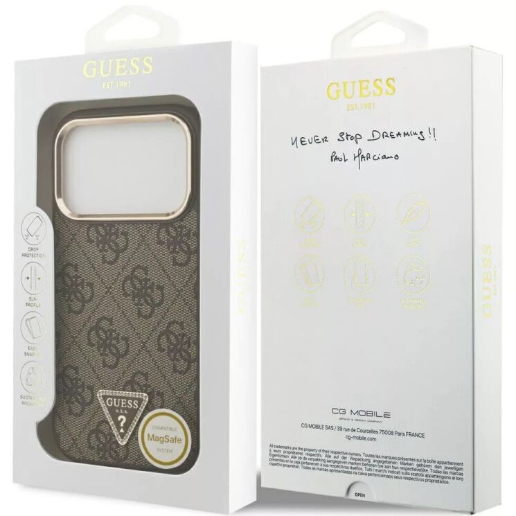 Захисний чохол Guess 4G Triangle Logo MagSafe для iPhone 18 Pro / 17 Pro (GUHMP18LP4GTDGMW) - Brown: фото 7 з 7