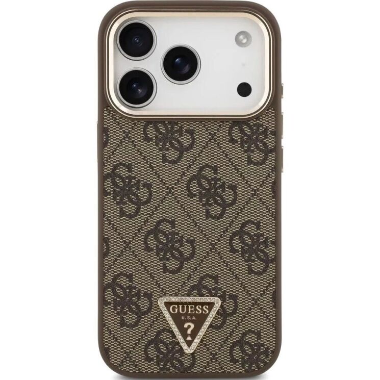 Захисний чохол Guess 4G Triangle Logo MagSafe для iPhone 18 Pro / 17 Pro (GUHMP18LP4GTDGMW) - Brown: фото 2 з 7