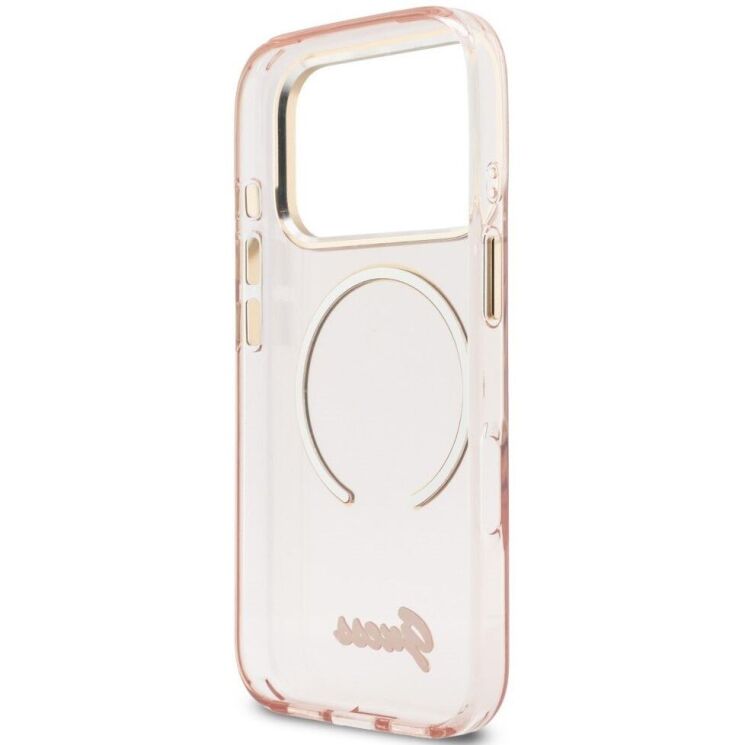 Защитный чехол Guess IML Script Metal MagSafe для iPhone 17 Pro Max (GUHMP17X5HTCSMSP) - Pink: фото 7 из 9