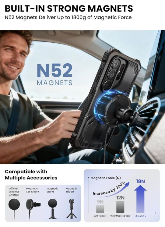 Защитный чехол i-Blason Armorbox Clip MagSafe by Supcase для Samsung Galaxy S26 Ultra (S948) 843439160910 - Cobalt: фото 6 из 10