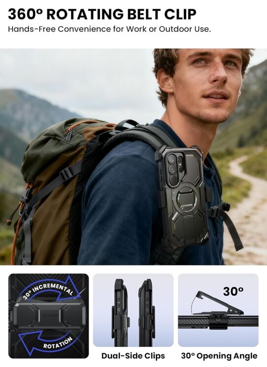 Защитный чехол i-Blason Armorbox Clip MagSafe by Supcase для Samsung Galaxy S26 Ultra (S948) 843439160910 - Cobalt: фото 7 из 10