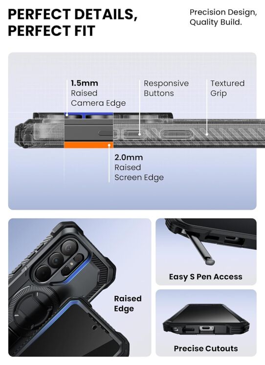 Защитный чехол i-Blason Armorbox Clip MagSafe by Supcase для Samsung Galaxy S26 Ultra (S948) 843439160910 - Cobalt: фото 10 из 10