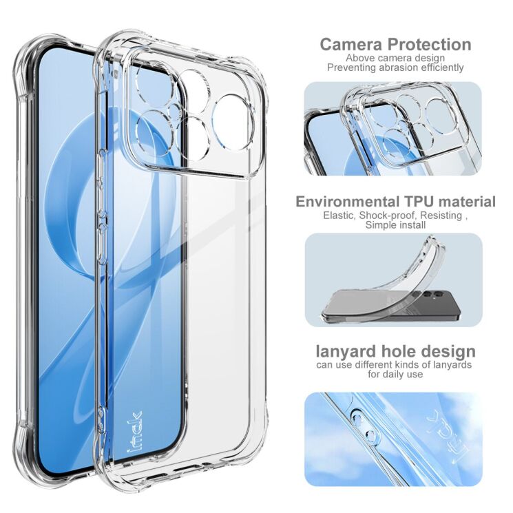 Защитный чехол IMAK Airbag MAX Case для Xiaomi Poco F8 Ultra - Transparent: фото 4 из 7