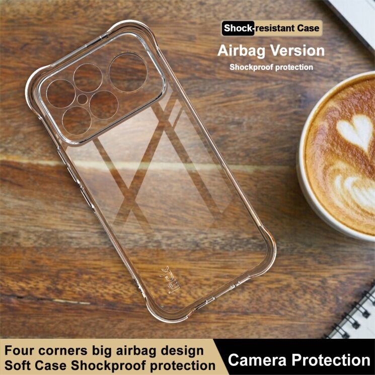 Защитный чехол IMAK Airbag MAX Case для Xiaomi Poco F8 Ultra - Transparent: фото 6 из 7