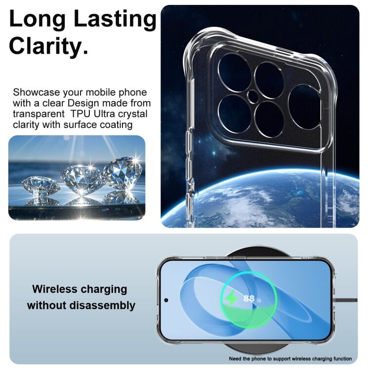 Защитный чехол IMAK Airbag MAX Case для Xiaomi Poco F8 Ultra - Transparent: фото 5 из 7