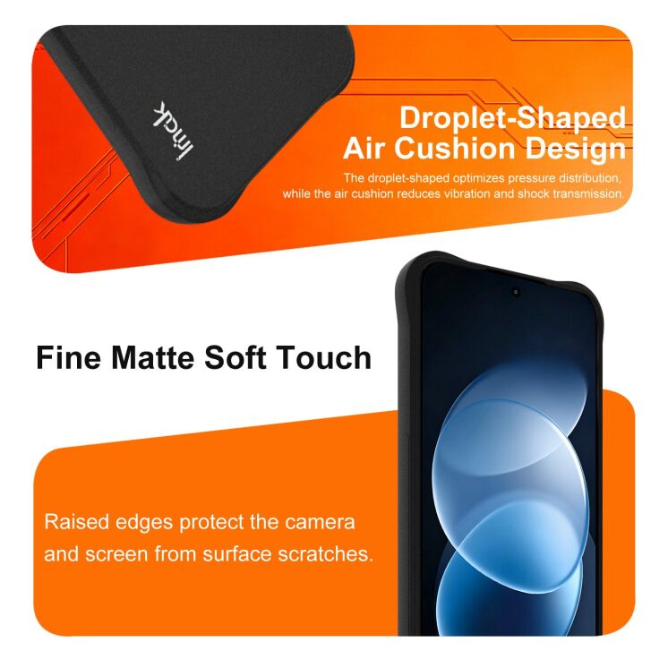 Захисний чохол IMAK Airbag Sand Case для Xiaomi Redmi Note 17 Pro - Matte Black: фото 7 з 8
