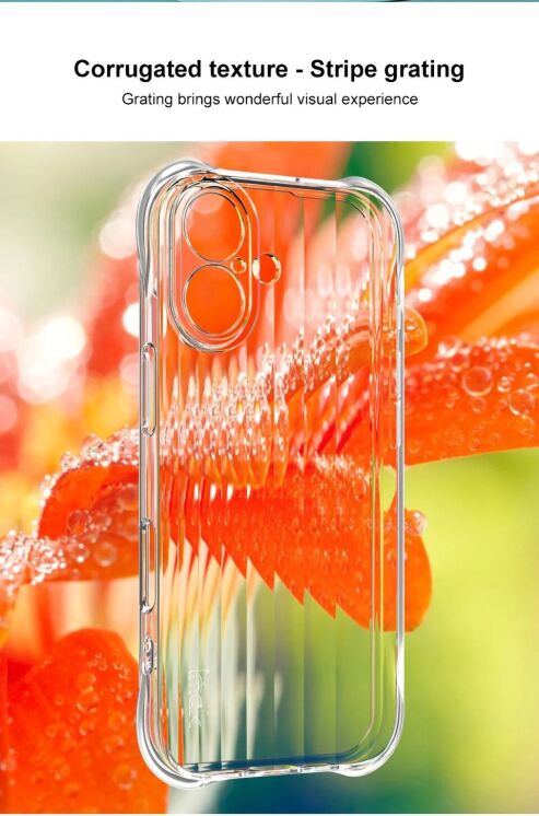 Защитный чехол IMAK Corrugated Airbag для Apple iPhone 16 - Transparent: фото 4 из 12