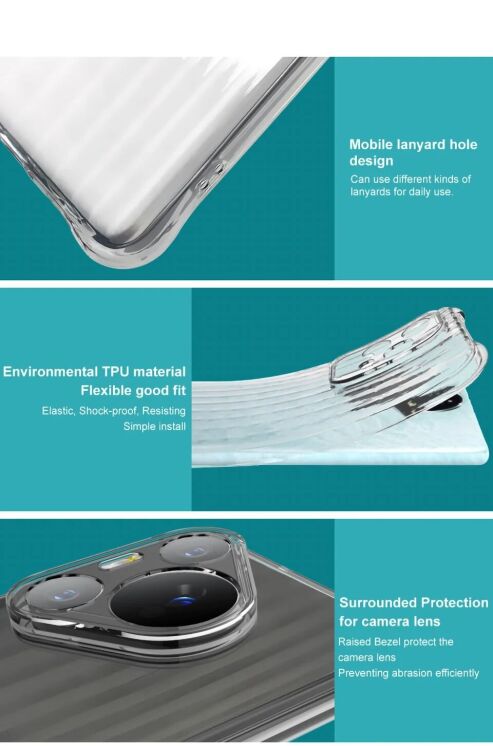 Защитный чехол IMAK Corrugated Airbag для Apple iPhone 16 - Transparent: фото 9 из 12