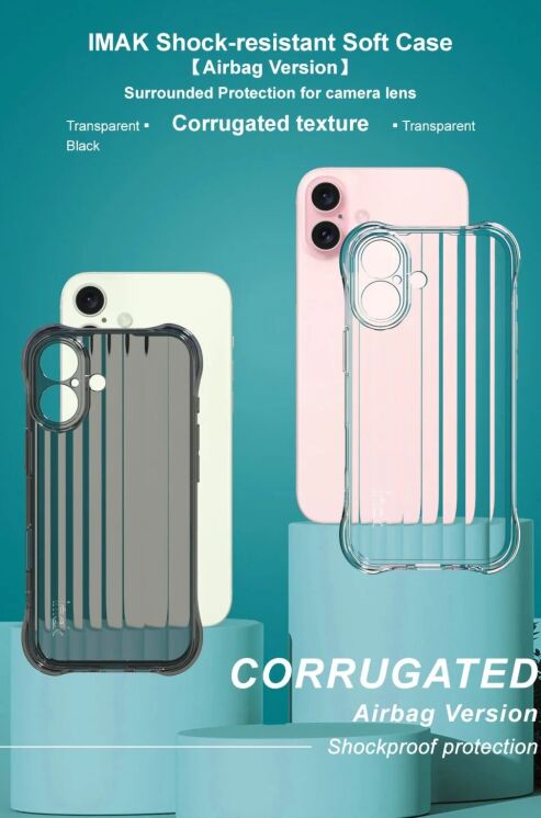 Защитный чехол IMAK Corrugated Airbag для Apple iPhone 16 - Transparent: фото 3 из 12