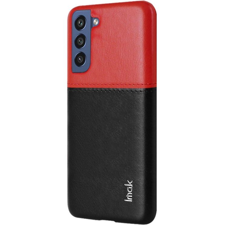 Защитный чехол IMAK Leather Series для Samsung Galaxy S21 FE (G990) - Black / Red: фото 4 из 13