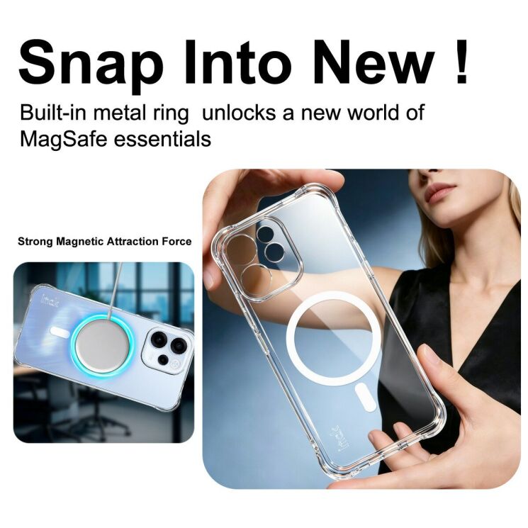 Защитный чехол IMAK Space Shield MagSafe для OPPO Reno 15 F/FS - Transparent: фото 5 из 11