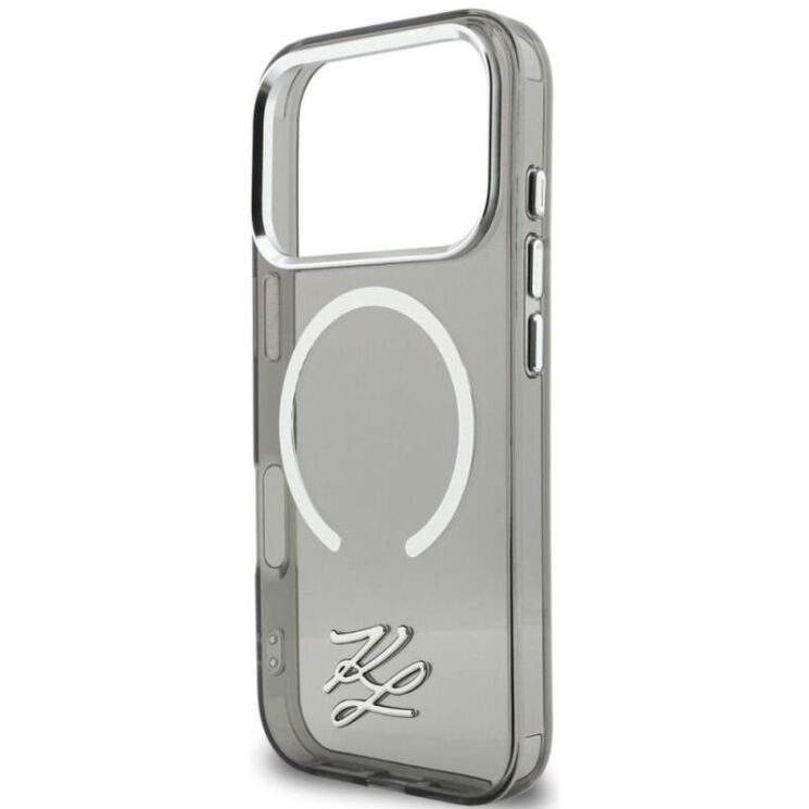 Защитный чехол Karl Lagerfeld IML KL Script Logo MagSafe для iPhone 17 Pro Max (KLHMP17X5HSKMEDK) - Black: фото 6 из 8
