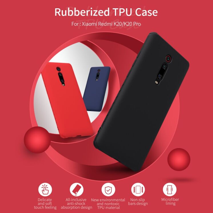 Защитный чехол NILLKIN Rubberized TPU для Xiaomi Mi 9T / Mi 9T Pro / Redmi K20 / Redmi K20 Pro - Black: фото 5 из 15