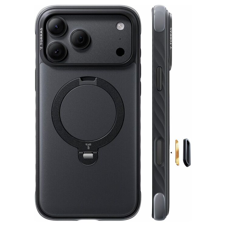 Захисний чохол TORRAS Ostand Q3 Rugg для Apple iPhone 18 Pro - Black: фото 1 з 9
