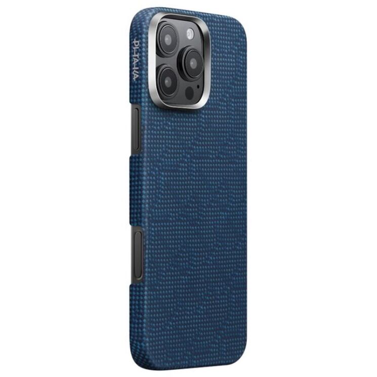 Защитный чехол Pitaka Tactile Woven Case Monogram для Apple iPhone 16 Pro Max (KI1603PTKP) - Dark Blue: фото 2 из 12