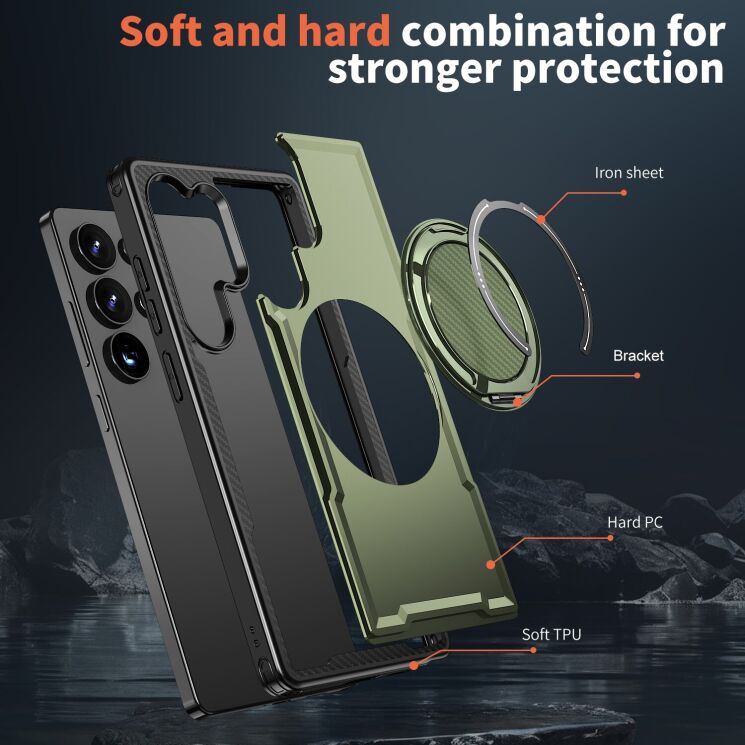 Захисний чохол Reframe Grip MagSafe для Samsung Galaxy S25 Ultra (S938) - Green: фото 6 з 6