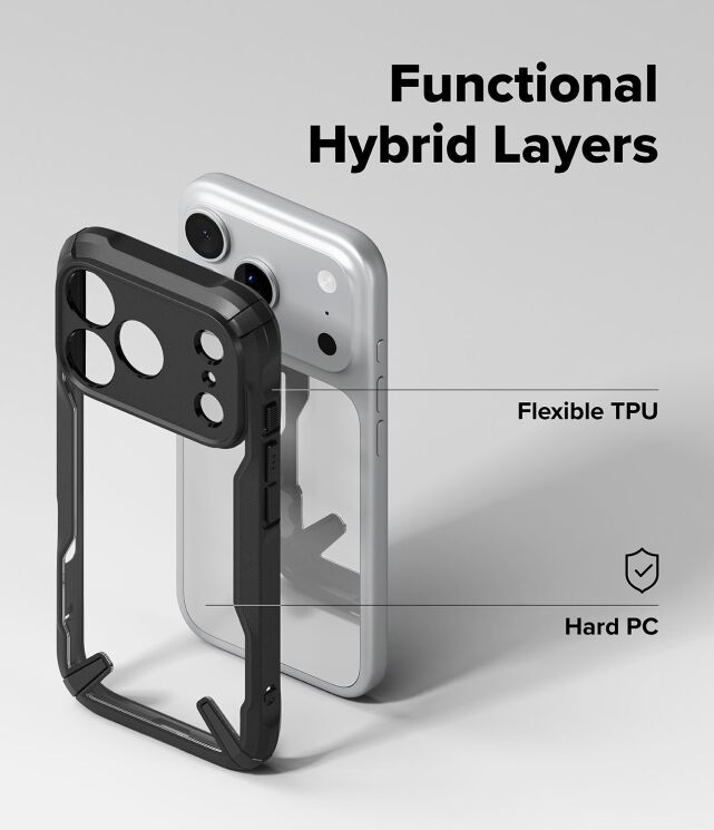 Защитный чехол Ringke Fusion X для iPhone 17 Pro (8800328810914) - Camo Black (422700C) Защитный чехол Ringke Fusion X для iPhone 17 Pro (8800328810914) - Camo Black: фото 7 из 10