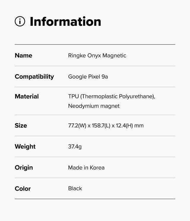Защитный чехол Ringke Onyx Magnetic (FP) для Google Pixel 9a (8800293853381) - Black: фото 13 из 13