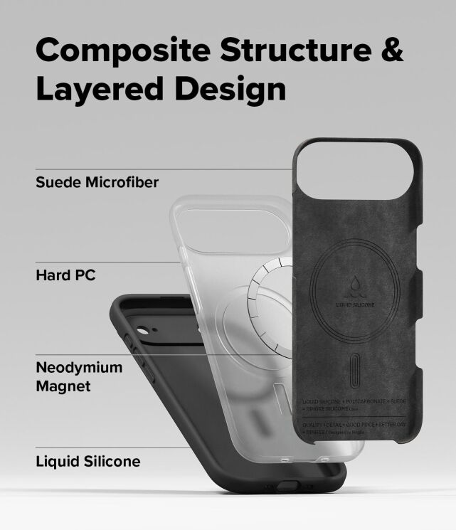 Защитный чехол Ringke Silicone Magnetic для iPhone Air (8800328812253) - Black: фото 9 из 12