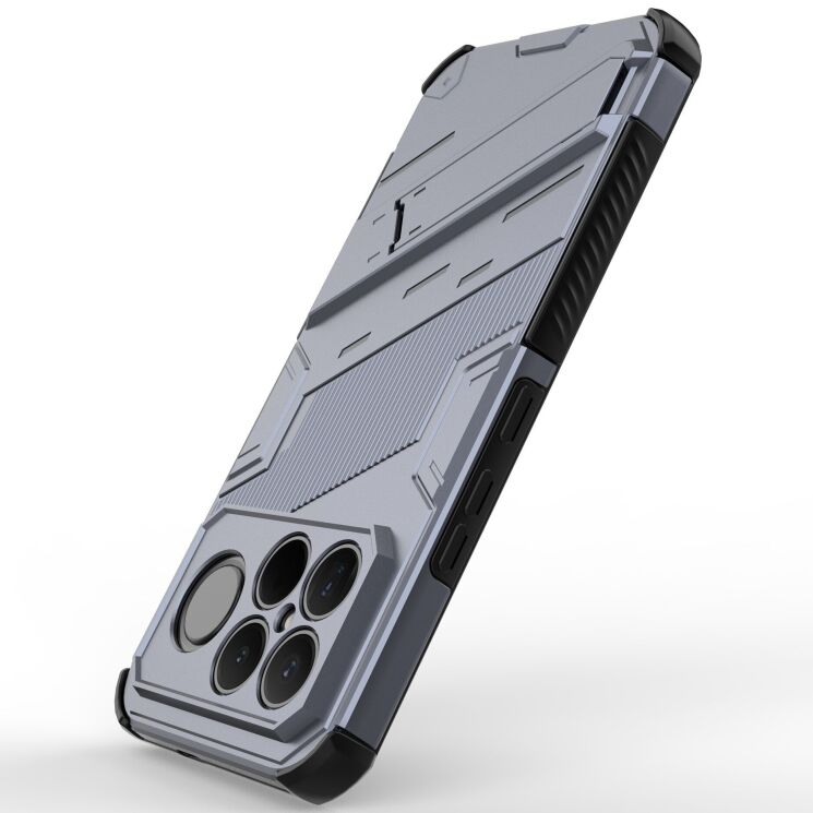 Захисний чохол з підставкою Deexe Bibercas для Xiaomi Poco F8 Ultra - Grey: фото 3 з 6