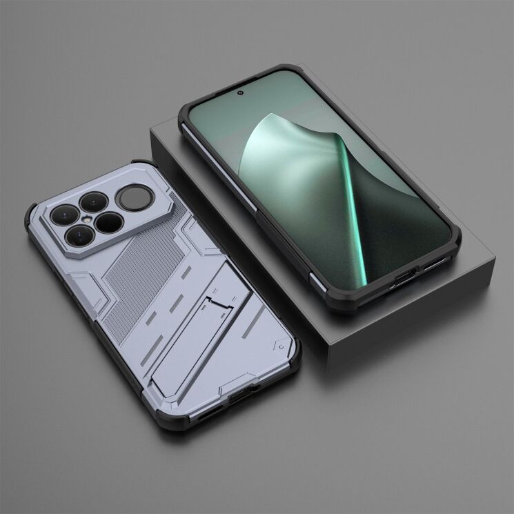 Захисний чохол з підставкою Deexe Bibercas для Xiaomi Poco F8 Ultra - Grey: фото 4 з 6