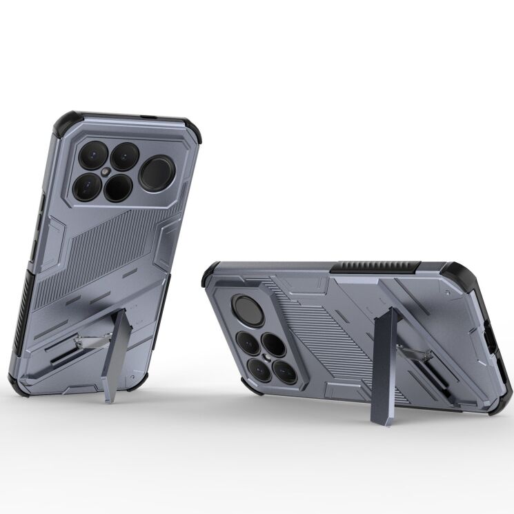 Захисний чохол з підставкою Deexe Bibercas для Xiaomi Poco F8 Ultra - Grey: фото 2 з 6