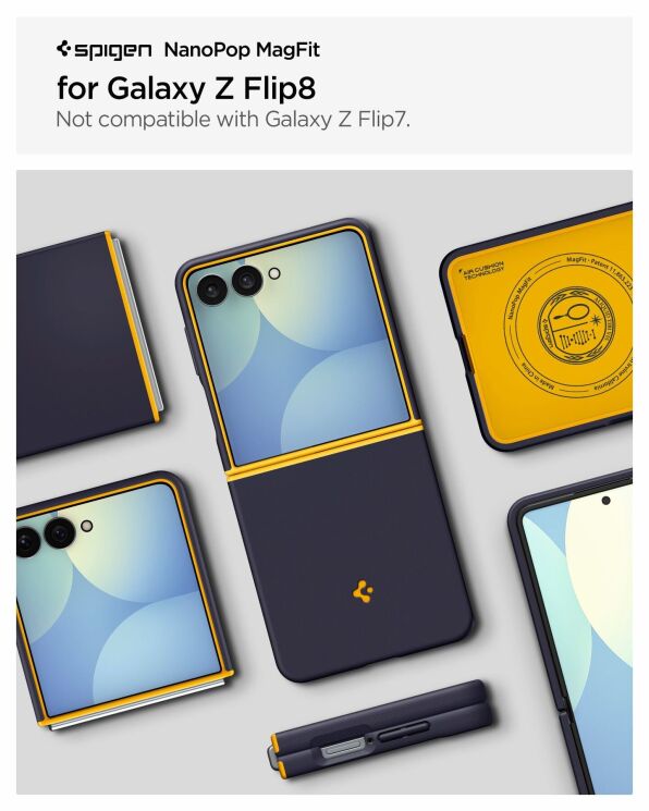 Защитный чехол Spigen Nano Pop MagFit (FF) для Samsung Galaxy Flip 8 (ACS11522) - Blueberry Navy (423560NB) Защитный чехол Spigen Nano Pop MagFit (FF) для Samsung Galaxy Flip 8 (ACS11522) - Blueberry Navy: фото 7 из 12