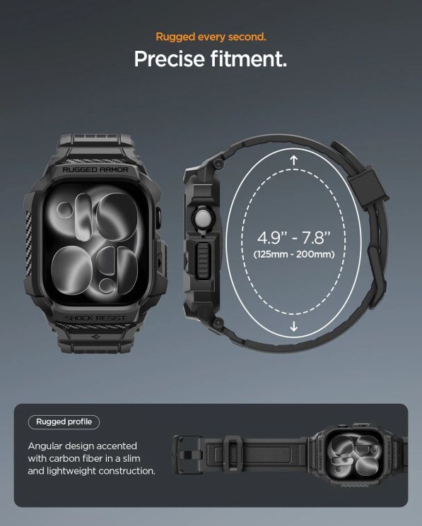 Захисний чохол Spigen Rugged Armor Pro 2 для Apple Watch 10 / 11 42 mm (ACS10496) - Dune Beige: фото 13 з 16