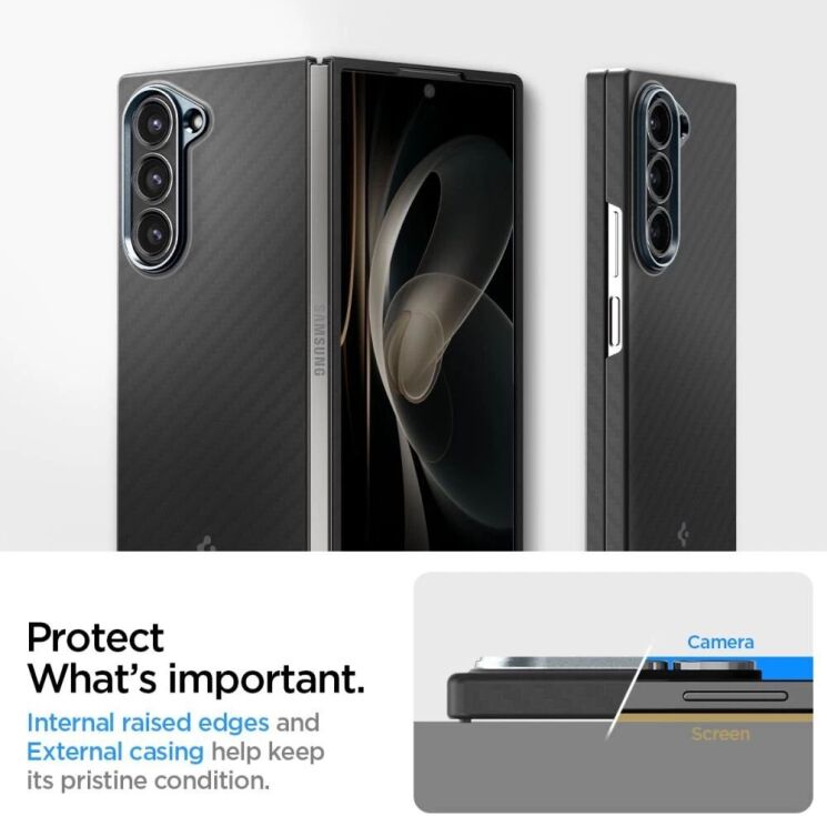 Защитный чехол Spigen (SGP) AirSkin Aramid для Samsung Galaxy Fold 6 - Black: фото 10 из 11