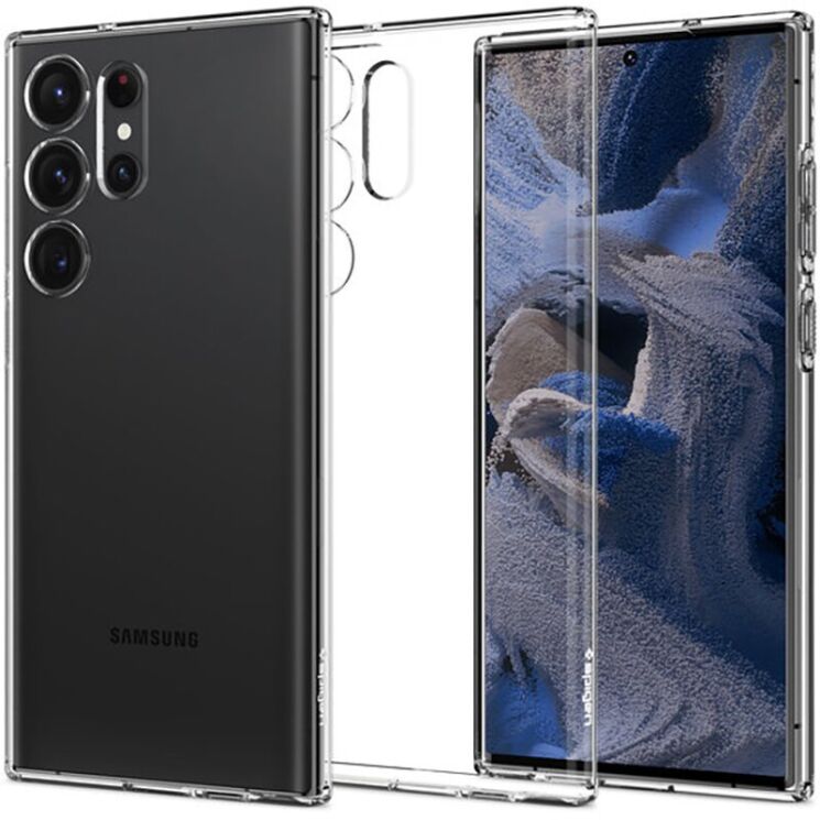 Защитный чехол Spigen (SGP) Crystal Flex для Samsung Galaxy S23 Ultra (S918) - Crystal Clear: фото 1 из 2