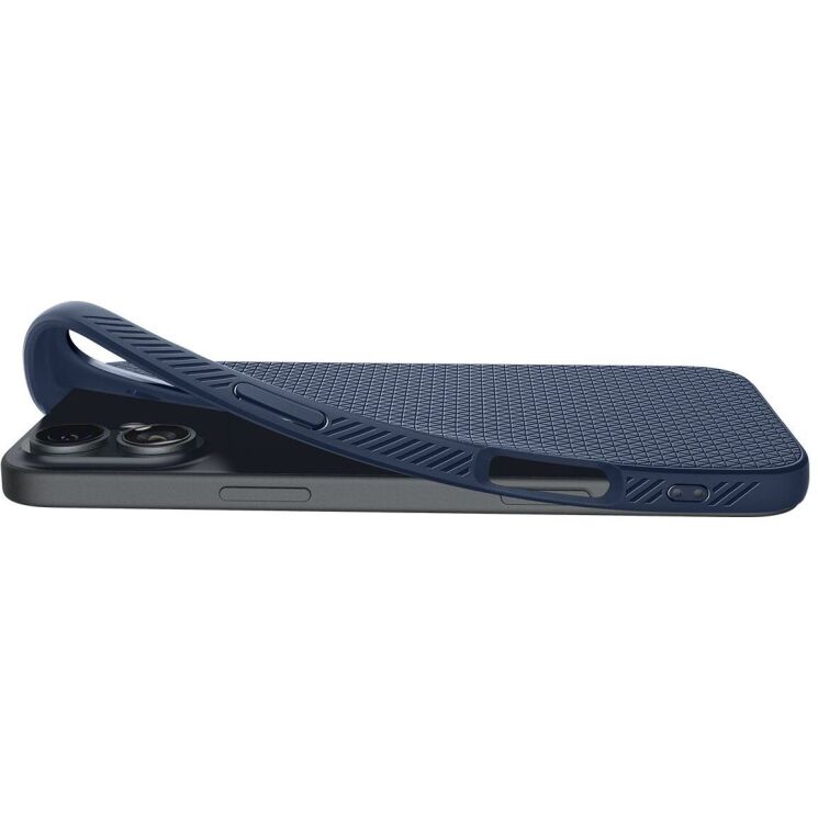 Защитный чехол Spigen (SGP) Liquid Air для Apple iPhone 16 - Navy Blue: фото 8 из 16