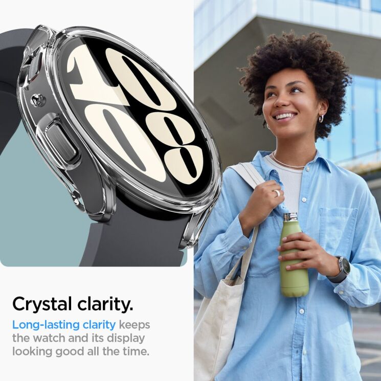 Защитный чехол Spigen (SGP) Ultra Hybrid (FW) для Samsung Galaxy Watch 6 (44mm) - Crystal Clear: фото 15 из 18