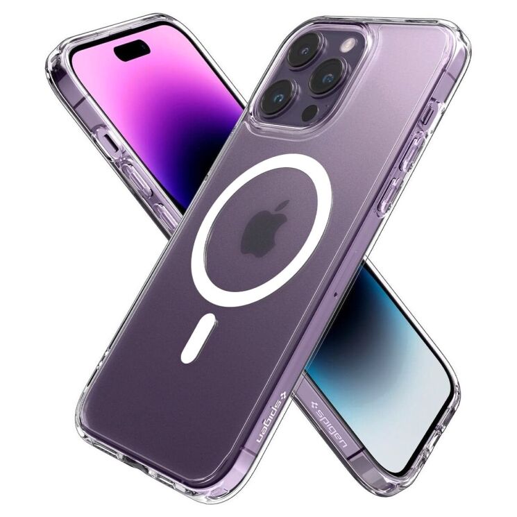 Защитный чехол Spigen (SGP) Ultra Hybrid (MagFit) для Apple iPhone 14 Pro - Frost Clear: фото 2 из 14