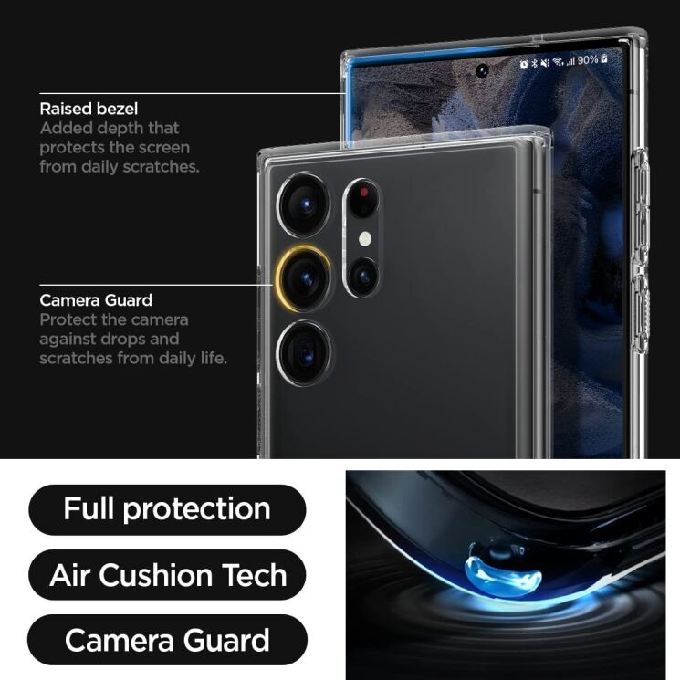 Захисний чохол Spigen (SGP) Ultra Hybrid S для Samsung Galaxy S23 Ultra (S918) - Crystal Clear: фото 17 з 20