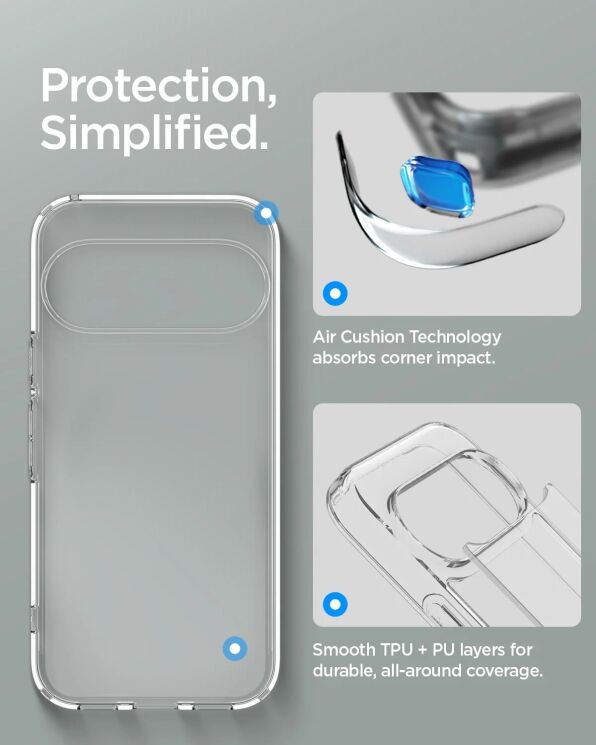 Защитный чехол Spigen Ultra Hybrid для Google Pixel 11 Pro (ACS11430) - Crystal Clear: фото 12 из 12