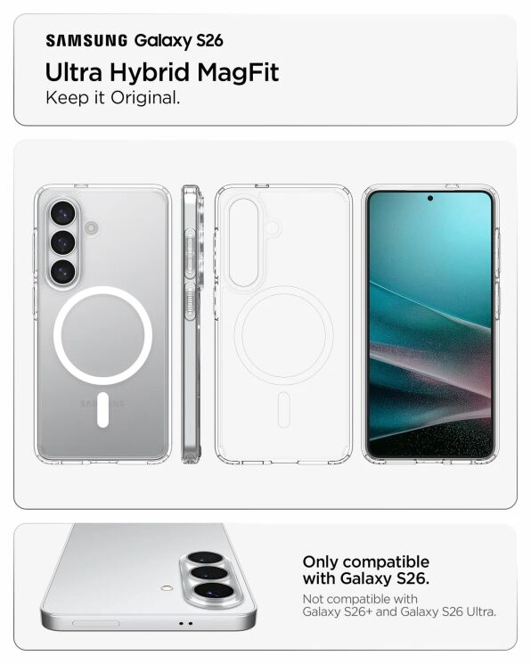 Захисний чохол Spigen Ultra Hybrid (MagFit) для Samsung Galaxy S26 (S942) ACS11220 - Deep Purple: фото 7 з 14