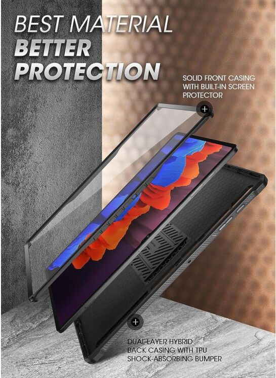 Защитный чехол Supcase Unicorn Beetle Pro Full-Body Case для Samsung Galaxy Tab S8 Ultra (T900/T906) / S9 Ultra (X910/916) - Black: фото 5 из 8