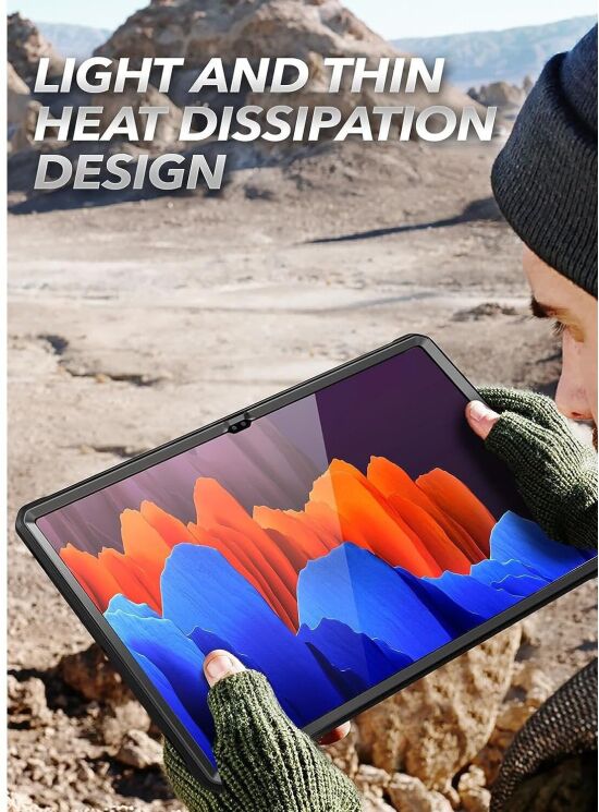 Защитный чехол Supcase Unicorn Beetle Pro Full-Body Case для Samsung Galaxy Tab S8 Ultra (T900/T906) / S9 Ultra (X910/916) - Black: фото 8 из 8