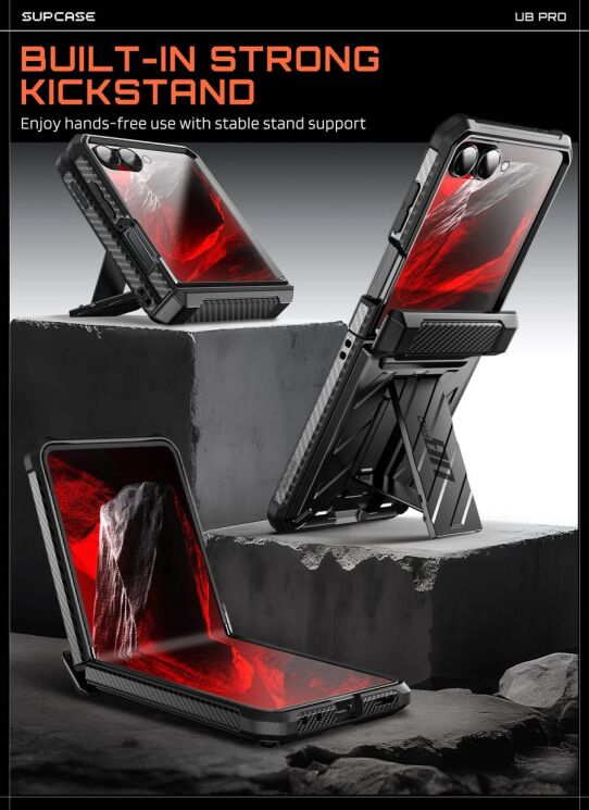 Защитный чехол Supcase Unicorn Beetle Pro Rugged Case with Belt Clip для Samsung Galaxy Flip 8 (843439162280) - Black: фото 7 из 12