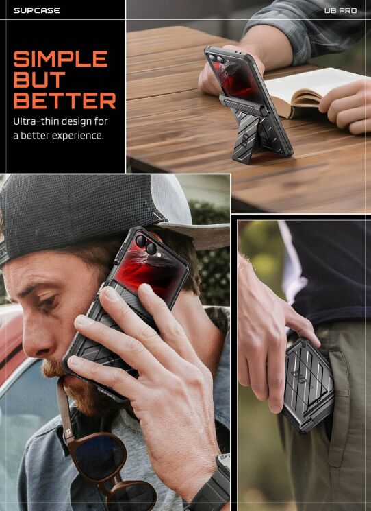Защитный чехол Supcase Unicorn Beetle Pro Rugged Case with Belt Clip для Samsung Galaxy Flip 8 (843439162280) - Black: фото 12 из 12