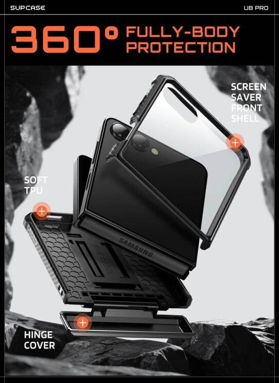 Защитный чехол Supcase Unicorn Beetle Pro Rugged Case with Belt Clip для Samsung Galaxy Flip 8 (843439162280) - Black: фото 8 из 12